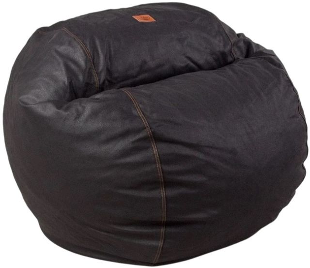 CordaRoy's® Original Black Faux Leather Full Bean Bag Chair-0