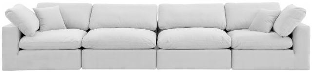 Meridian Furniture Comfy 4-Piece Cream Velvet Modular Sectional-1