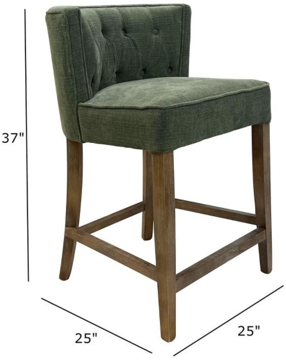 Nest Home Collections Charlie Forest Green/Gray Wash Counter Stool-1