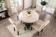 Furniture of America® Elfredo White Marble Round Dining Table with Antique Black Pedestal -1