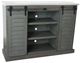 American Heartland Manufacturing Rustic Two Tone Dark Blue/Dela Verria Tall Provincial Shutter TV Stand-0
