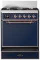Ilve® Majestic III 30" Midnight Blue Pro Style Dual Fuel Natural Gas Range with Solid Door and Copper Trim-2