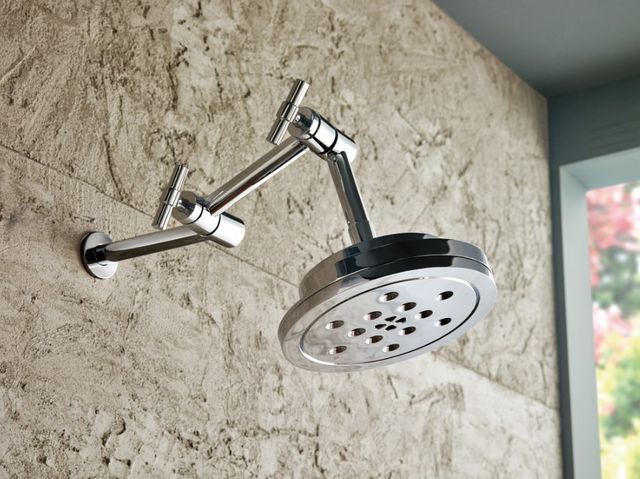 Brizo Litze® Polished Chrome 8” H2Okinetic® Round Multi-Function Wall Mount Showerhead-1