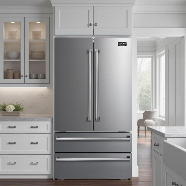 Kucht Professional 36" 22.5 Cu. Ft. Stainless Steel Counter Depth French Door Refrigerator-1