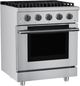 Hauslane HausPro Range 30" Stainless Steel Pro-Style Gas Range with Black Stainless Steel Knobs-3