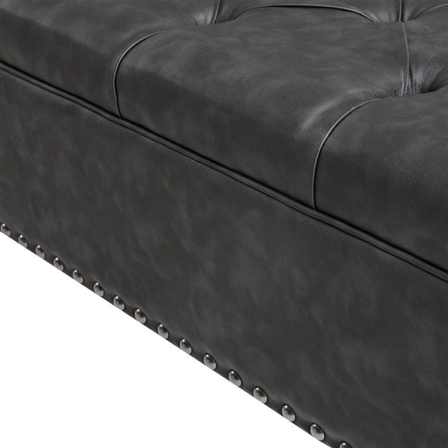 Olliix by Madison Park Lindsey Charcoal Square Cocktail Ottoman-3