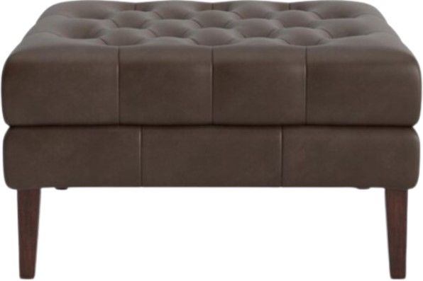 Bassett® Furniture Customizable Danbury Medium Leather Ottoman-1