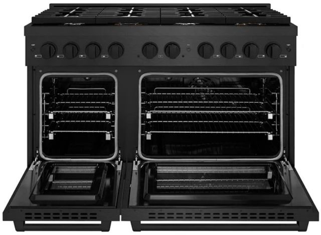 ZLINE Paramount 48" 6.7 cu. ft. Black Satin Stainless Steel Paramount Double Oven Dual Fuel Range with 8 Burner Gas Cooktop-1