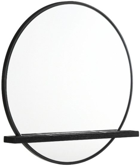 Coaster® Arini Black Round Dresser Mirror with Shelf -0