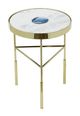 Bassett Mirror Delilah Polished Gold/White Accent Table-0