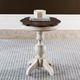 Liberty Furniture Abbey Road Churchill Brown End Table with Porcelain White Base-4