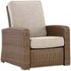 Signature Design by Ashley® Revare Beach Beige Fabric/Resin Wicker Outdoor Manual Recliner-0