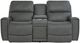 La-Z-Boy® Apollo Blue Grey Leather Manual Reclining Loveseat with Console-1
