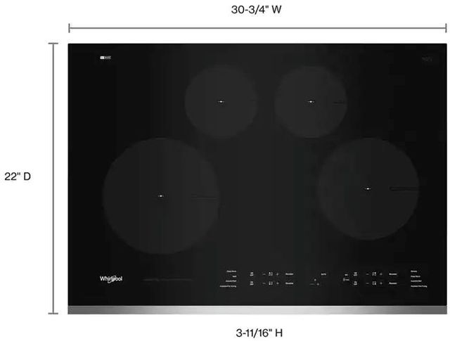 Whirlpool® 30" Stainless Steel Frame Induction Cooktop-4