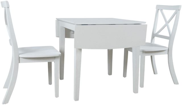 Jofran Inc. Eastern Tides 3-Piece ET Brushed White Dining Set-0