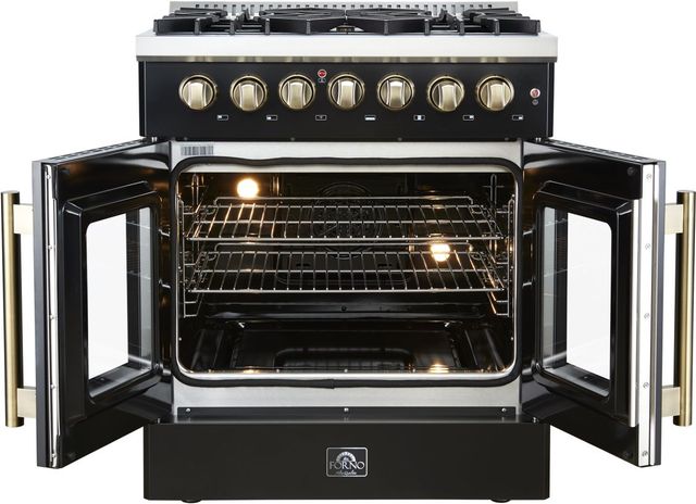 FORNO® Galiano Alta Qualita 30" Black Pro Style Dual Fuel Range -3