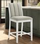 Armen Living Nolan Matte White/Misty Fog Bar Stool-4