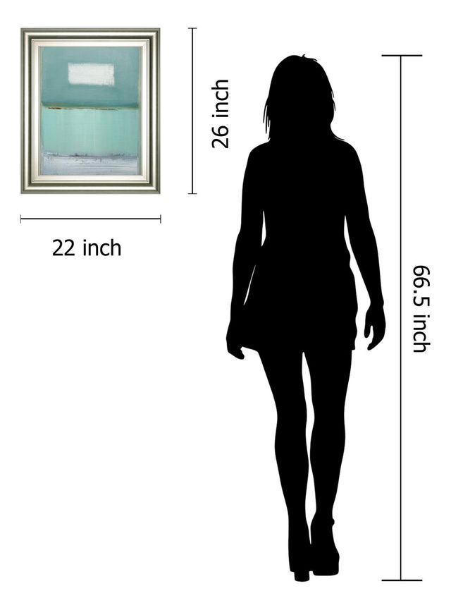 Classy Art “Azure 1” By Caroline Gold Blue 22 in. x 26 in. Framed Print Wall Art-2
