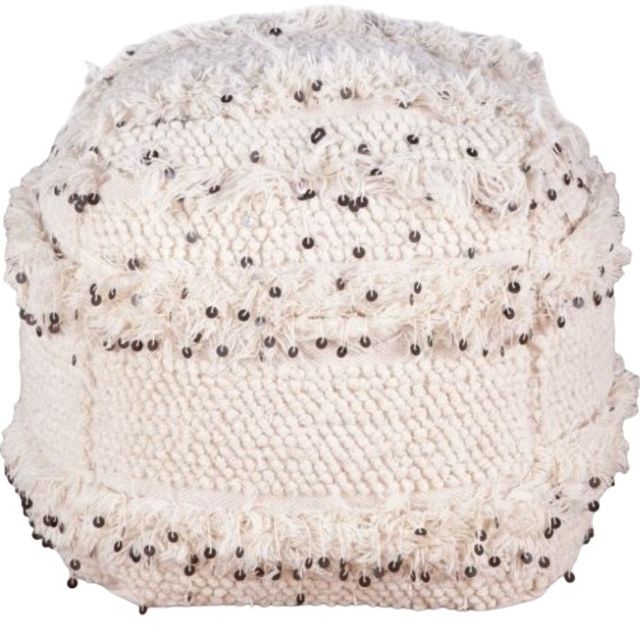 Home Trends & Design Marrakech 	Gray Septarian/White Ottoman -1