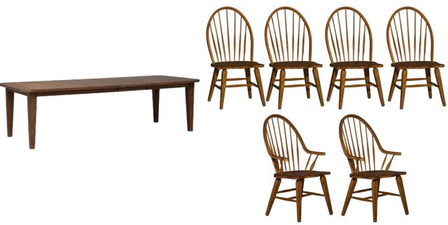 Liberty Furniture Hearthstone Ridge 7-Piece Tobacco Rectangular Table Set-0