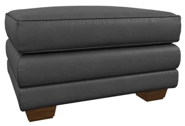 La-Z-Boy® Mackenzie Navy Leather Ottoman-0