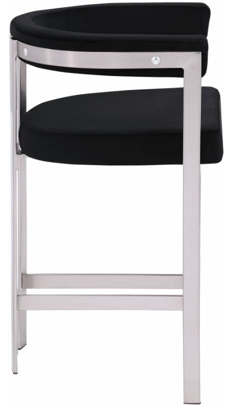Meridian Furniture Marcello Black/Brushed Chrome Counter Stool-3
