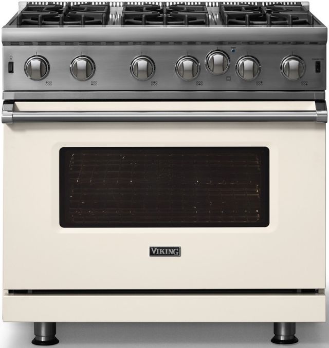 Viking® 5 Series 36" Pure White Pro Style Liquid Propane Gas Range-3