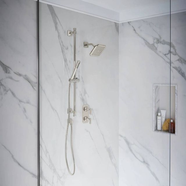 DXV Belshire® Brushed Nickel Single Function 6" Square Showerhead-3