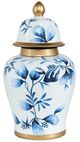 A & B Home Blue/White Ginger Jar-1