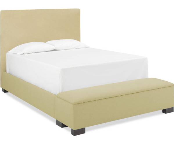 Parker Southern Dream Creations Beige Upholstered Bed with Footboard with Storage