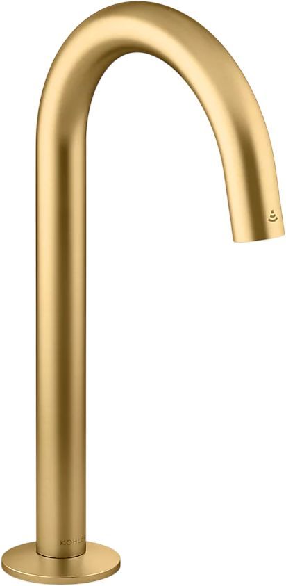 KOHLER® Components® Vibrant Brushed Moderne Brass Touchless Single-Hole Lavatory Faucet with Kinesis® Sensor Technology, Tube Design-0