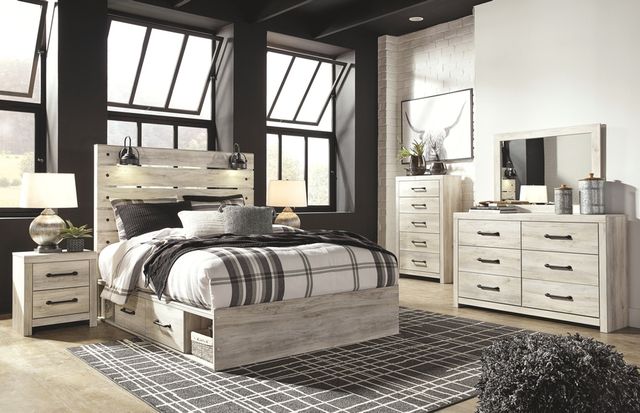 Signature Design by Ashley® Cambeck Whitewash King Panel Storage Bed-3