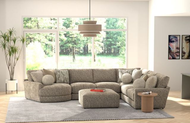 Jackson Furniture Turner 6-Piece Mushroom Modular Sectional with Ottoman-1