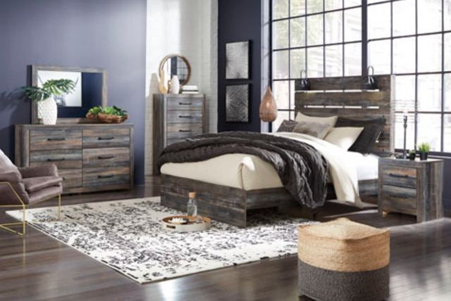 Signature Design by Ashley® Drystan 2-Piece Brown Rustic Queen Panel Bed Set-3
