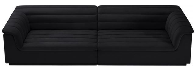 Meridian Furniture Cascade 2-Piece Black Velvet Sofa-1