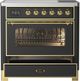 Ilve® Majestic III 36" Graphite Matte Pro Style Induction Range with Triple Glass Door and Brass Trim-3