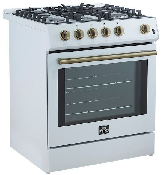 FORNO® Leonardo Espresso 30" White Pro Style Gas Range-3