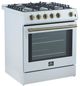 FORNO® Leonardo Espresso 30" White Pro Style Gas Range-3