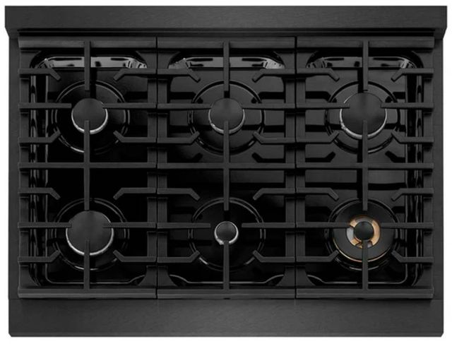 ZLINE Paramount 36" Black Satin Stainless Steel Gas Range with 6 Burner Cooktop and Convection Gas Oven with Black Matte Accent-3
