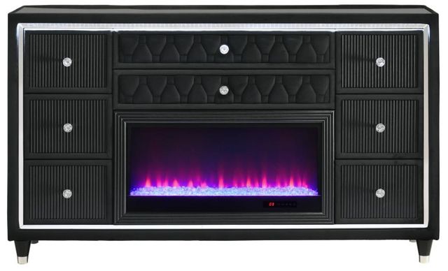 Coaster®  Lorient Black LED Flame Box Dresser-3