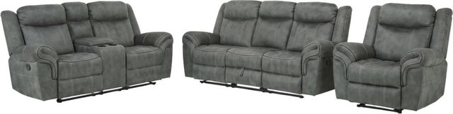 Elements International Sorrento 3-Piece Charcoal Living Room Seating Set-0