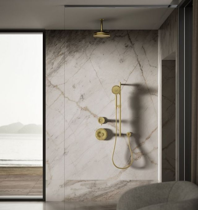 KOHLER® Vibrant Brushed Moderne Brass 2.5 GPM Traditional 12" Single-Function Rainhead-2