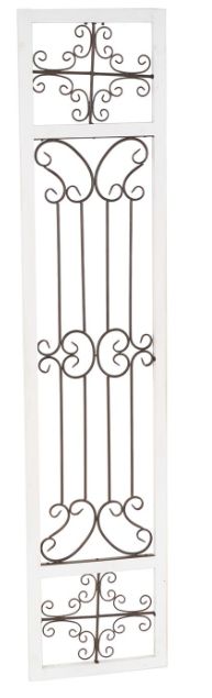 Deco Marche Scroll Ornamental Cream Wall Art Panel-1