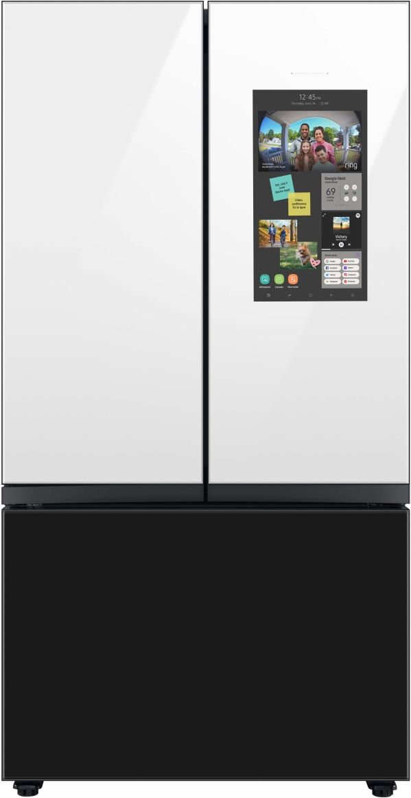 Samsung Bespoke 18" White Glass French Door Refrigerator Top Panel-1