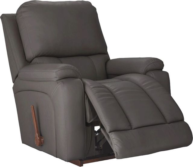 La-Z-Boy® Greyson Blue Grey Leather Manual Rocking Recliner-1