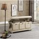 Mazin Furniture Woodwell Antique White Bench-2