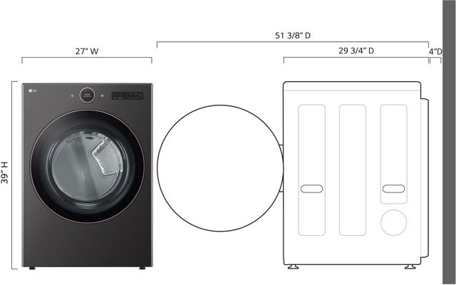 LG 7.4 Cu. Ft. Black Steel Front Load Electric Dryer-8