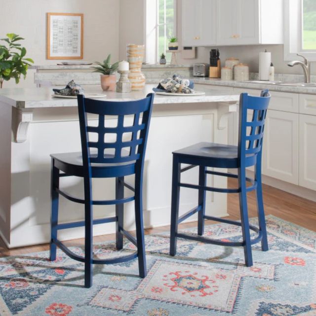 Linon Luna 2-Piece Navy Counter Stool-1