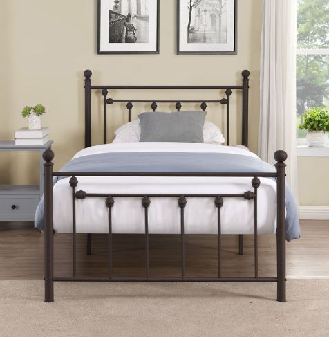 Milton Greens Stars Copper Twin Victorian Style Metal Platform Bed-2