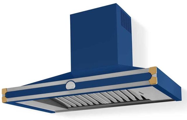 La Cornue Cornufe 110 43" Royal Blue Wall Mounted Chimney Hood-2